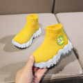 L51 LightWeight EVA Sole Size 27-37 Flying Knitting Cotton Comfortable Children Casual Boot Slip-on Baby Sock Shoes Kids Shoes